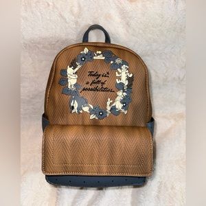 NWT Loungefly Pooh & Friends Disney Herringbone Mini Backpack